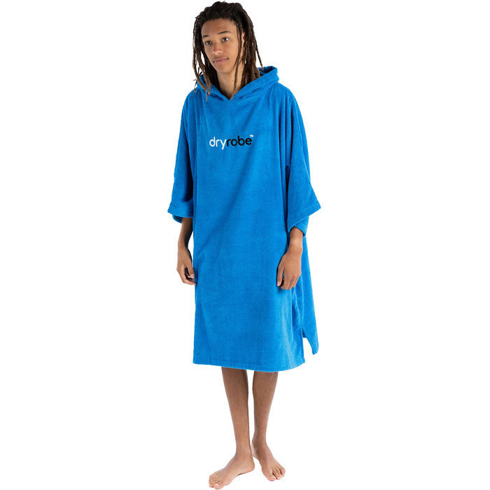 2024 Dryrobe Organic Cotton Hooded Towel Change Robe V3 DOCTV3 - Cobalt Blue